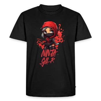 Ninja Girl Drôle Fête D’anniversaire Bday Girl - T-shirt Premium bio Homme - noir - Devant - Nico (187cm)
