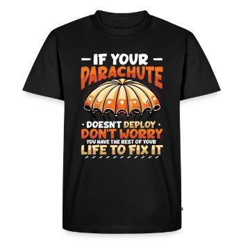 Funny skydiver - Men's Premium Organic T-Shirt - black - Front - Nico (187cm)