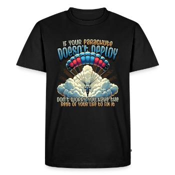 Funny skydiver - Men's Premium Organic T-Shirt - black - Front - Nico (187cm)