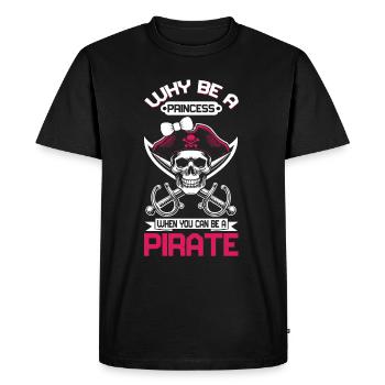 Pirate Princess Pirate Skull Cross Bones - Men's Premium Organic T-Shirt - black - Front - Nico (187cm)