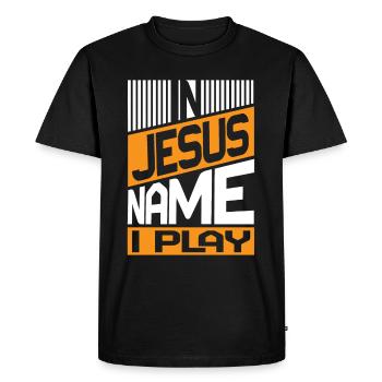 Piano Christian Music Jesus Pianist God - Men's Premium Organic T-Shirt - black - Front - Nico (187cm)