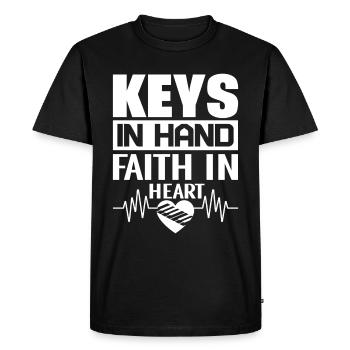 Piano Christian Music Jesus Pianist God - Men's Premium Organic T-Shirt - black - Front - Nico (187cm)