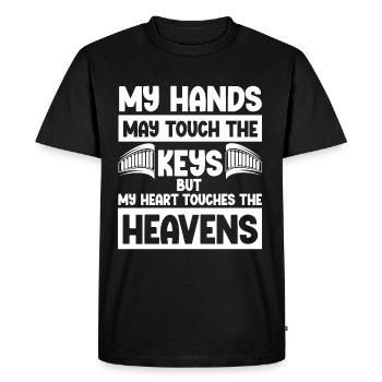 Piano Christian Music Jesus Pianist God - Men's Premium Organic T-Shirt - black - Front - Nico (187cm)
