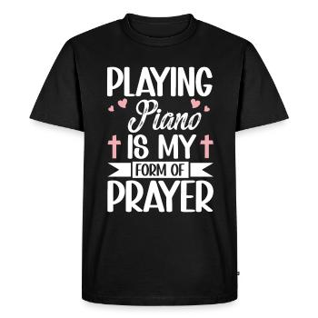 Piano Christian Music Jesus Pianist God - Men's Premium Organic T-Shirt - black - Front - Nico (187cm)