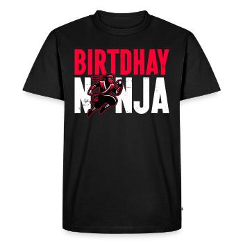 Anniversaire Ninja Fête d’anniversaire Thème Bday Ninja - T-shirt Premium bio Homme - noir - Devant - Nico (187cm)