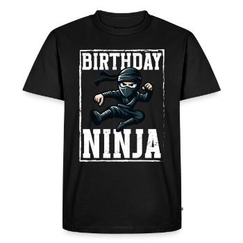 Anniversaire Ninja Fête d’anniversaire Thème Bday Ninja - T-shirt Premium bio Homme - noir - Devant - Nico (187cm)