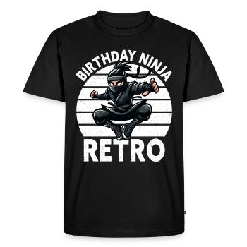 Anniversaire Ninja Fête d’anniversaire Thème Bday Ninja - T-shirt Premium bio Homme - noir - Devant - Nico (187cm)