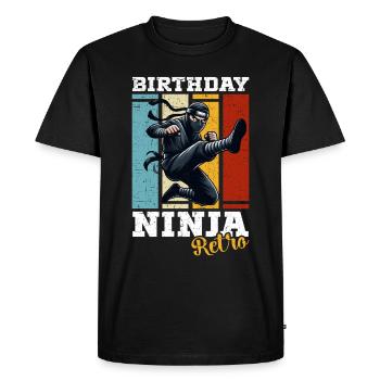 Anniversaire Ninja Fête d’anniversaire Thème Bday Ninja - T-shirt Premium bio Homme - noir - Devant - Nico (187cm)