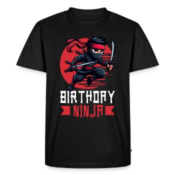 Anniversaire Ninja Fête d’anniversaire Thème Bday Ninja - T-shirt Premium bio Homme - noir - Devant - Nico (187cm)