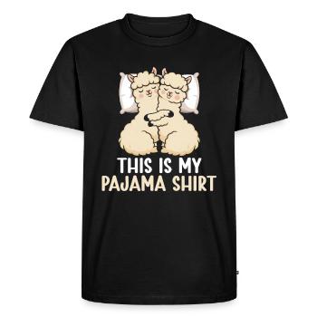 Maison Officielle Lama PJ Sleeping Nickering - T-shirt Premium bio Homme - noir - Devant - Nico (187cm)