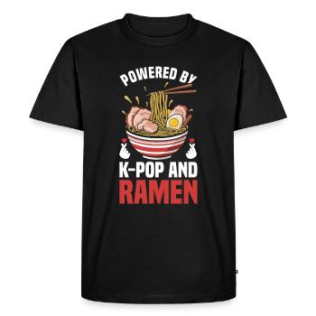 Ramen et K-Pop Marchandise Kawaii Finger Heart - T-shirt Premium bio Homme - noir - Devant - Nico (187cm)