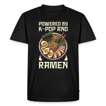 Ramen et K-Pop Marchandise Kawaii Finger Heart - T-shirt Premium bio Homme - noir - Devant - Nico (187cm)