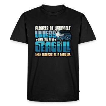 Toujours Être Une Mouette - Drôles de Mouettes - T-shirt Premium bio Homme - noir - Devant - Nico (187cm)