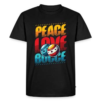 Peace Love Boccia - Éventails de Boccia Style Vintage - T-shirt Premium bio Homme - noir - Devant - Nico (187cm)