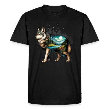 Wilderness Inside the Bear Retro Vintage - Men's Premium Organic T-Shirt - black - Front - Nico (187cm)