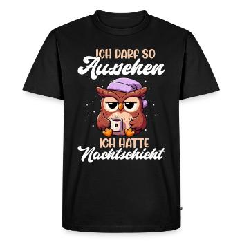 I'm allowed to look like I had night shift owl - Men's Premium Organic T-Shirt - black - Front - Nico (187cm)
