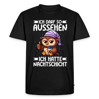 I'm allowed to look like I had night shift owl - Men's Premium Organic T-Shirt - black - Front - Nico (187cm)