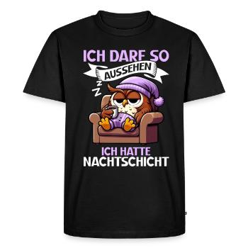 I'm allowed to look like I had night shift owl - Men's Premium Organic T-Shirt - black - Front - Nico (187cm)