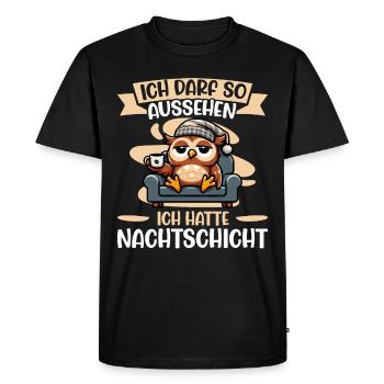 I'm allowed to look like I had night shift owl - Men's Premium Organic T-Shirt - black - Front - Nico (187cm)