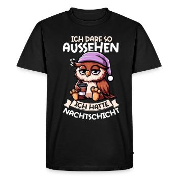 I'm allowed to look like I had night shift owl - Men's Premium Organic T-Shirt - black - Front - Nico (187cm)