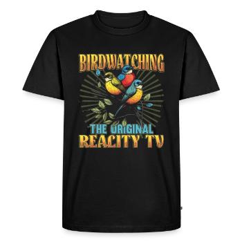 Birdwatching Original Reality TV Birdwatchers - Men's Premium Organic T-Shirt - black - Front - Nico (187cm)