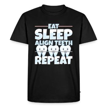 Eat Sleep Align Teeth Dentist - Men's Premium Organic T-Shirt - black - Front - Nico (187cm)
