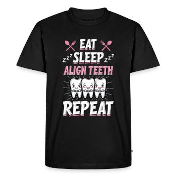 Eat Sleep Align Teeth Dentist - Men's Premium Organic T-Shirt - black - Front - Nico (187cm)