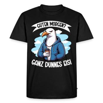 Good morning? Very Thin Ice Seagulls Funny - Men's Premium Organic T-Shirt - black - Front - Nico (187cm)