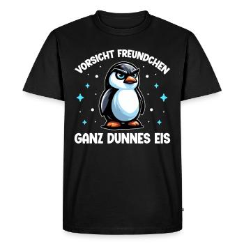 Good morning very thin ice cream friend penguin - Men's Premium Organic T-Shirt - black - Front - Nico (187cm)