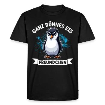 très mince glace ami drôle pingouin - T-shirt Premium bio Homme - noir - Devant - Nico (187cm)