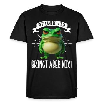 Je peux aussi être gentille ! Mais ça ne sert à rien ! Grenouille Frosch - T-shirt Premium bio Homme - noir - Devant - Nico (187cm)