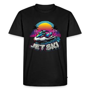 Jet Ski Adventure Retro Summer - Men's Premium Organic T-Shirt - black - Front - Nico (187cm)