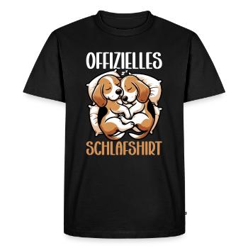 Official Sleep Shirt Funny Beagle Dog - Men's Premium Organic T-Shirt - black - Front - Nico (187cm)