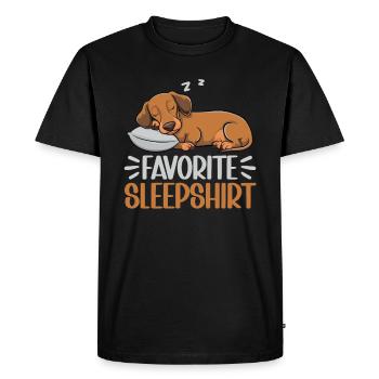 Offizielles Schlafshirt Dachshund Dackel Hund - Männer Premium Bio T-Shirt - Schwarz - Vorne - Nico (187cm)