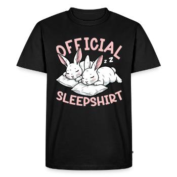Official Sleeping Shirt Funny Rabbit Rabbit - Men's Premium Organic T-Shirt - black - Front - Nico (187cm)