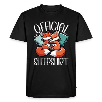 Official Sleep Shirt Funny Fox Pajamas - Men's Premium Organic T-Shirt - black - Front - Nico (187cm)