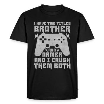 Video Games Gaming Boys Brother Teen - Men's Premium Organic T-Shirt - black - Front - Nico (187cm)