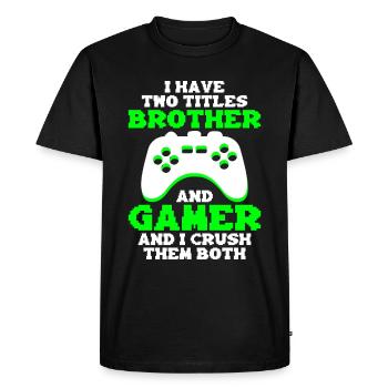 Video Games Gaming Boys Brother Teen - Men's Premium Organic T-Shirt - black - Front - Nico (187cm)