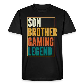 Video Games Gaming Boys Brother Teen - Men's Premium Organic T-Shirt - black - Front - Nico (187cm)