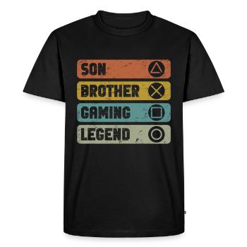 Video Games Gaming Boys Brother Teen - Men's Premium Organic T-Shirt - black - Front - Nico (187cm)