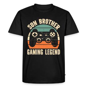 Video Games Gaming Boys Brother Teen - Men's Premium Organic T-Shirt - black - Front - Nico (187cm)