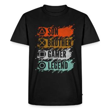 Video Games Gaming Boys Brother Teen - Men's Premium Organic T-Shirt - black - Front - Nico (187cm)