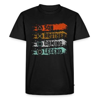 Video Games Gaming Boys Brother Teen - Men's Premium Organic T-Shirt - black - Front - Nico (187cm)