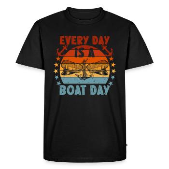 Boat Captain Funny Boat Sailing Lake Boater - Men's Premium Organic T-Shirt - black - Front - Nico (187cm)
