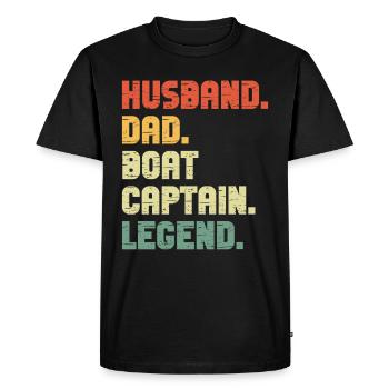 Boat Captain Funny Boat Sailing Lake Boater - Men's Premium Organic T-Shirt - black - Front - Nico (187cm)