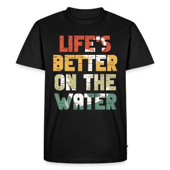 Boat Captain Funny Boat Sailing Lake Boater - Men's Premium Organic T-Shirt - black - Front - Nico (187cm)