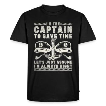Boat Captain Funny Boat Sailing Lake Boater - Men's Premium Organic T-Shirt - black - Front - Nico (187cm)