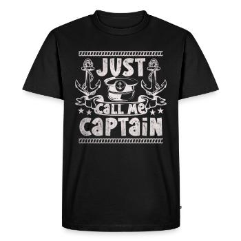 Boat Captain Funny Boat Sailing Lake Boater - Men's Premium Organic T-Shirt - black - Front - Nico (187cm)
