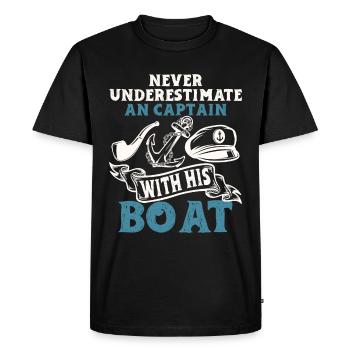 Boat Captain Funny Boat Sailing Lake Boater - Men's Premium Organic T-Shirt - black - Front - Nico (187cm)