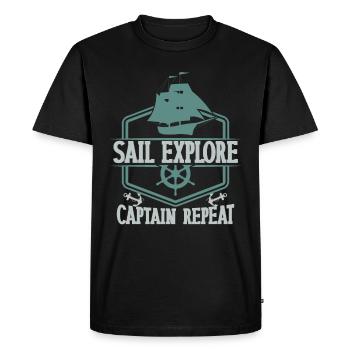 Boat Captain Funny Boat Sailing Lake Boater - Men's Premium Organic T-Shirt - black - Front - Nico (187cm)